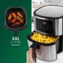 Friteuse à air chaud 5,5L avec écran tactile -7 programmes- PC-FR 1239 H-Noir-Argent