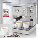 Proficook Machine A Café A Bras - 20 bars 850 W Avec Aiguille De Température - PCES1209