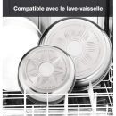 Seb Compact Inox Batterie de cuisine 20 pièces, Induction,, Casseroles , Sauteuse , Couvercles verre + conservation, Spatules, Poignées L953SK04
