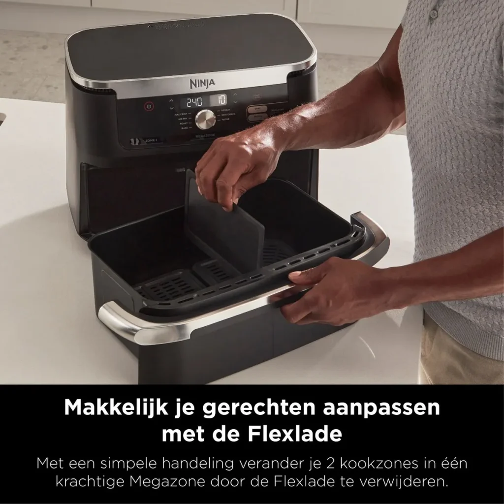 Ninja Friteuse Sans Huile Grand Bac 10,4L Avec Posibilite Separation On Deux Zone AF500 - Image 10