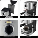 Cafetière Expresso Tout En Un 850 W 15 Bars Capacité 1.L - SCM-4963 Noir/argent