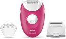 Braun Silk-épil 3 3-410 Épilateur Électrique Rose Framboise Et 3 Accessoires