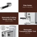 Machine À Café À Bras 4en1 En Inox 19Bars 1450W Bomann ES 1198 CB