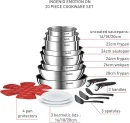 Tefal Ingenio Batterie de cuisine 20 pièces, Poêles, Casseroles, 2 poignées amovibles, Induction
