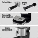 Cafetière Expresso Tout En Un 850 W 15 Bars Capacité 1.L - SCM-4963 Noir/argent